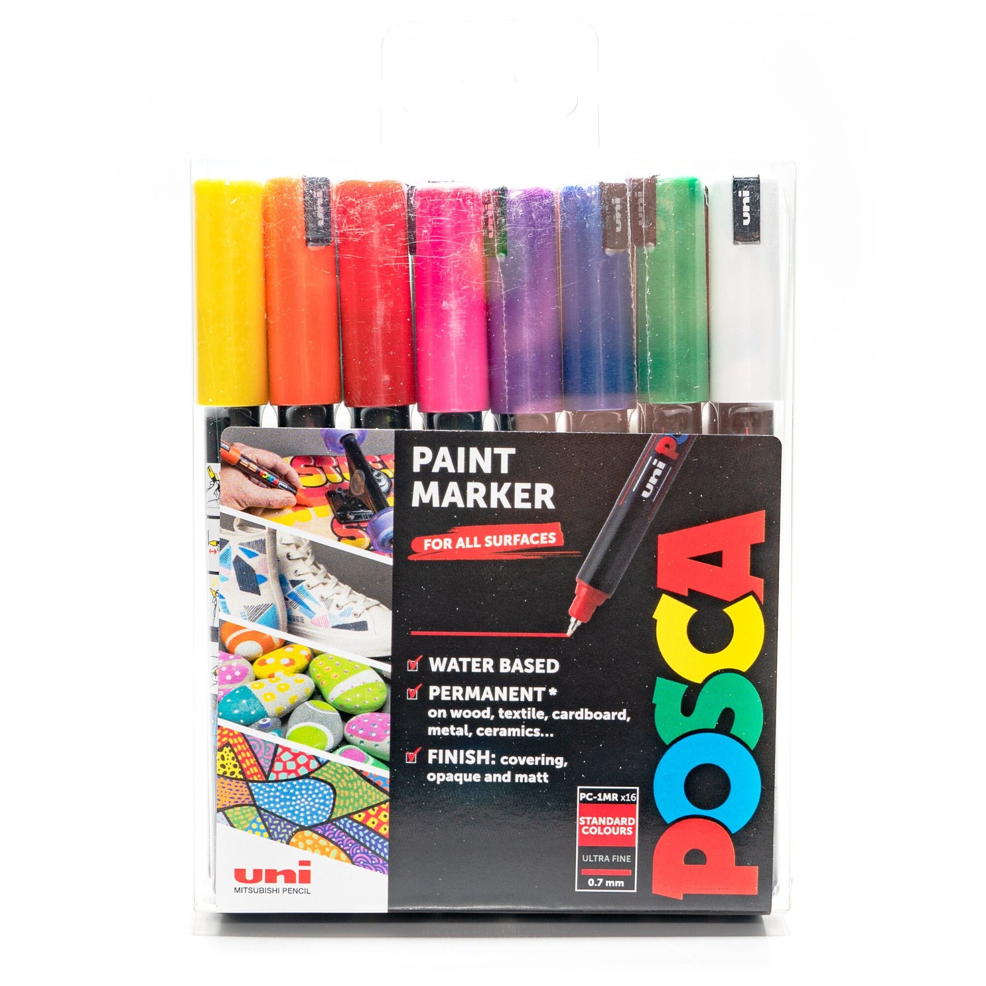Uni POSCA PC-8K Chisel Tip Paint Marker Set of 8 Standard Colours 
