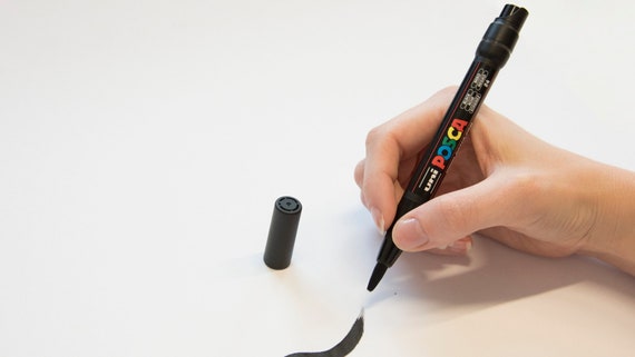 Posca Paint Marker Pen Set Brush Tip | Pack of 10