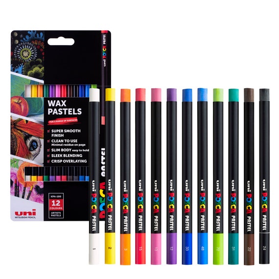 Uni Posca Wax Oil Pastel Packs Range Vibrant Smooth Finish Blendable Artist  Gift Sets 