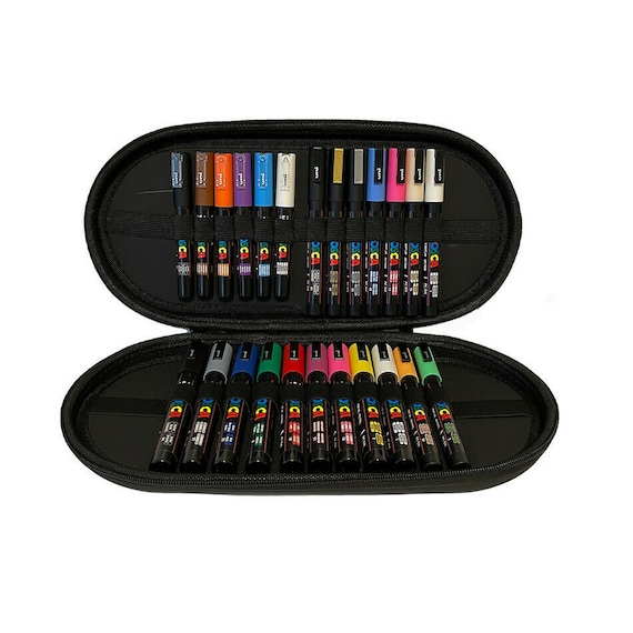 Posca 24 Piece Marker Pen Set With Carry Case Acrylic Non Permanent Paint  Art Bundle 