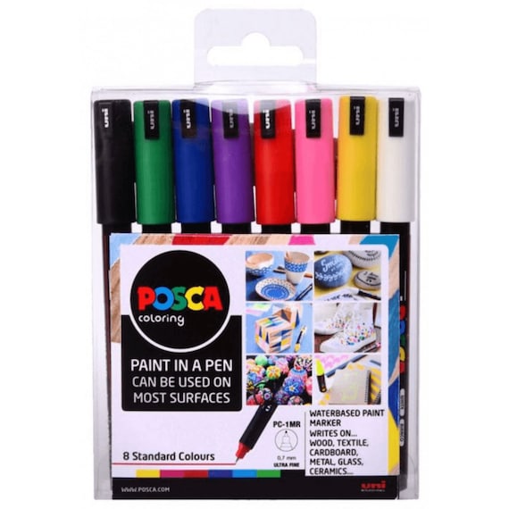 Uni POSCA Marker Pen PC-5M Medium Set of 8 Standard Colours