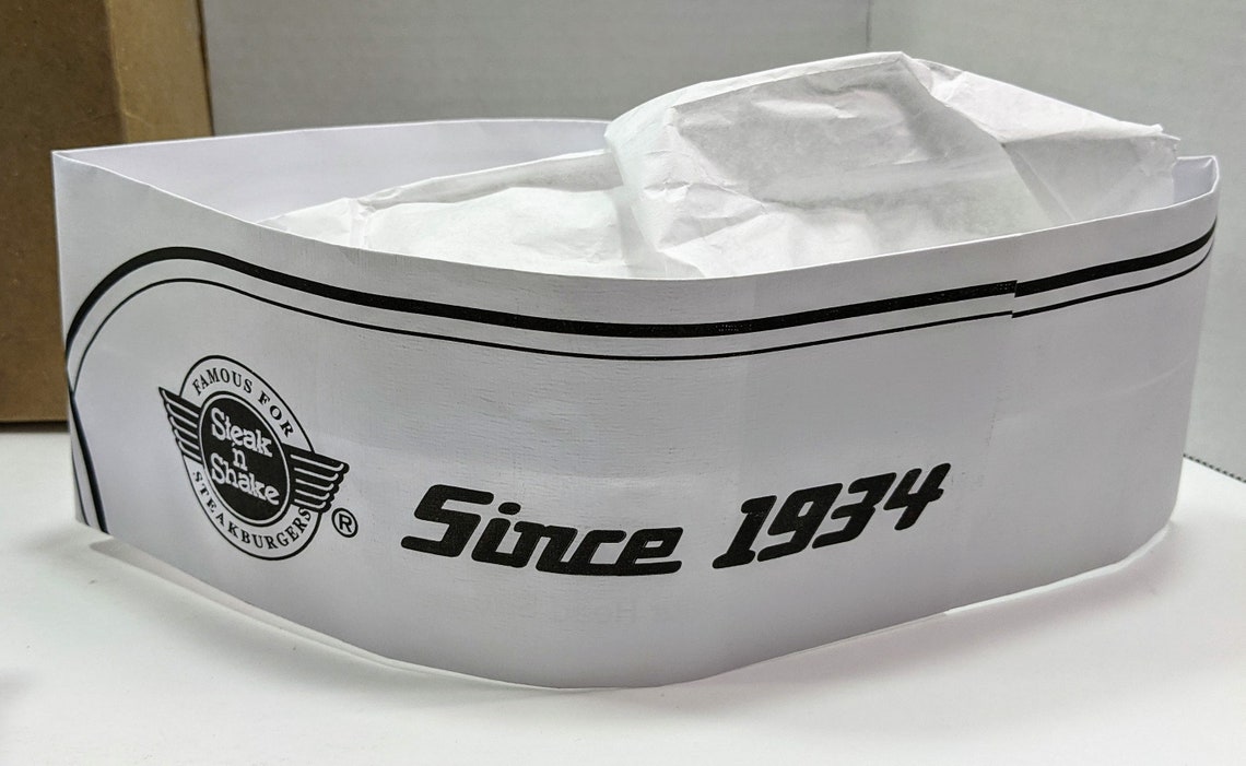 39 Vintage Steak N Shake Paper Hats Employee The Original Etsy