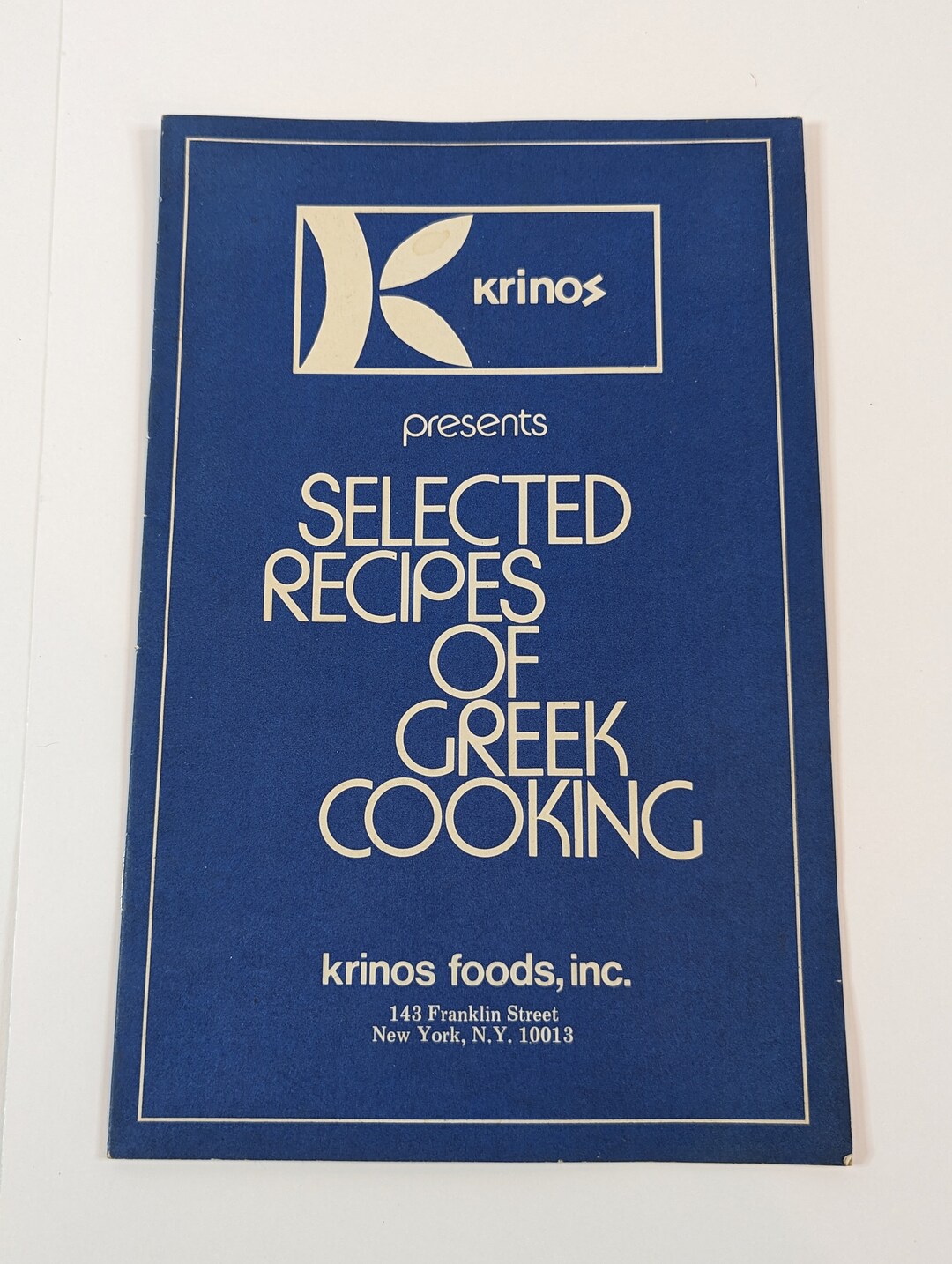 Krinos Greek Foods Recipe Booklet 1980s New York Cookbook Greece