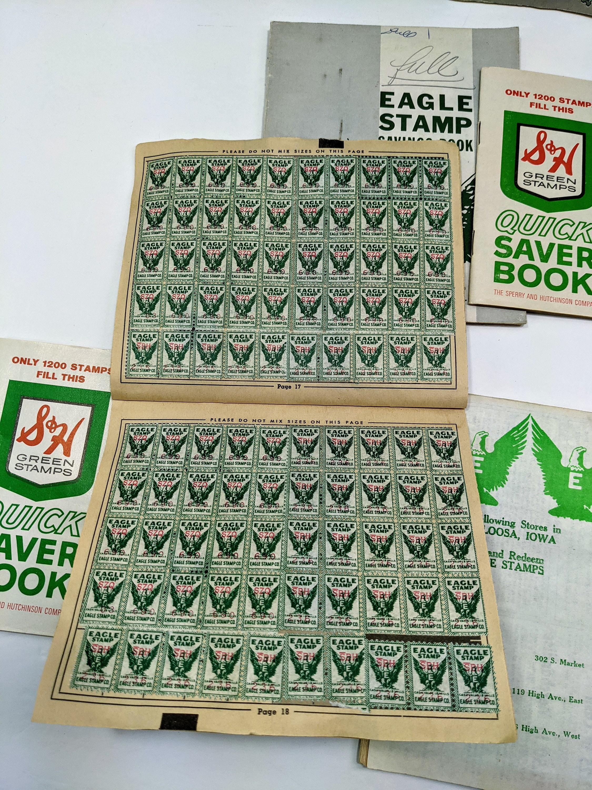 Green stamp books 14 Full Eagle Stamps Gift House S & H Etsy