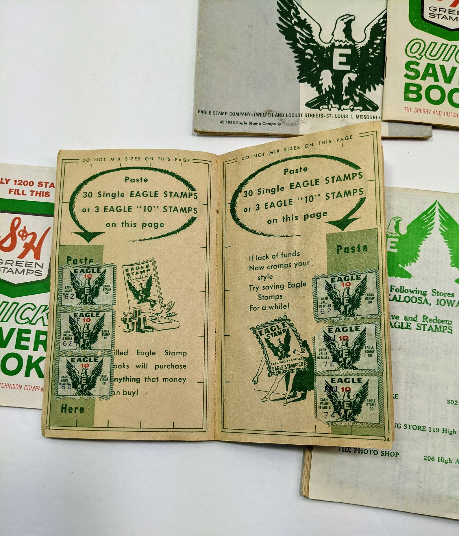 Green stamp books 14 Full Eagle Stamps Gift House S & H Etsy
