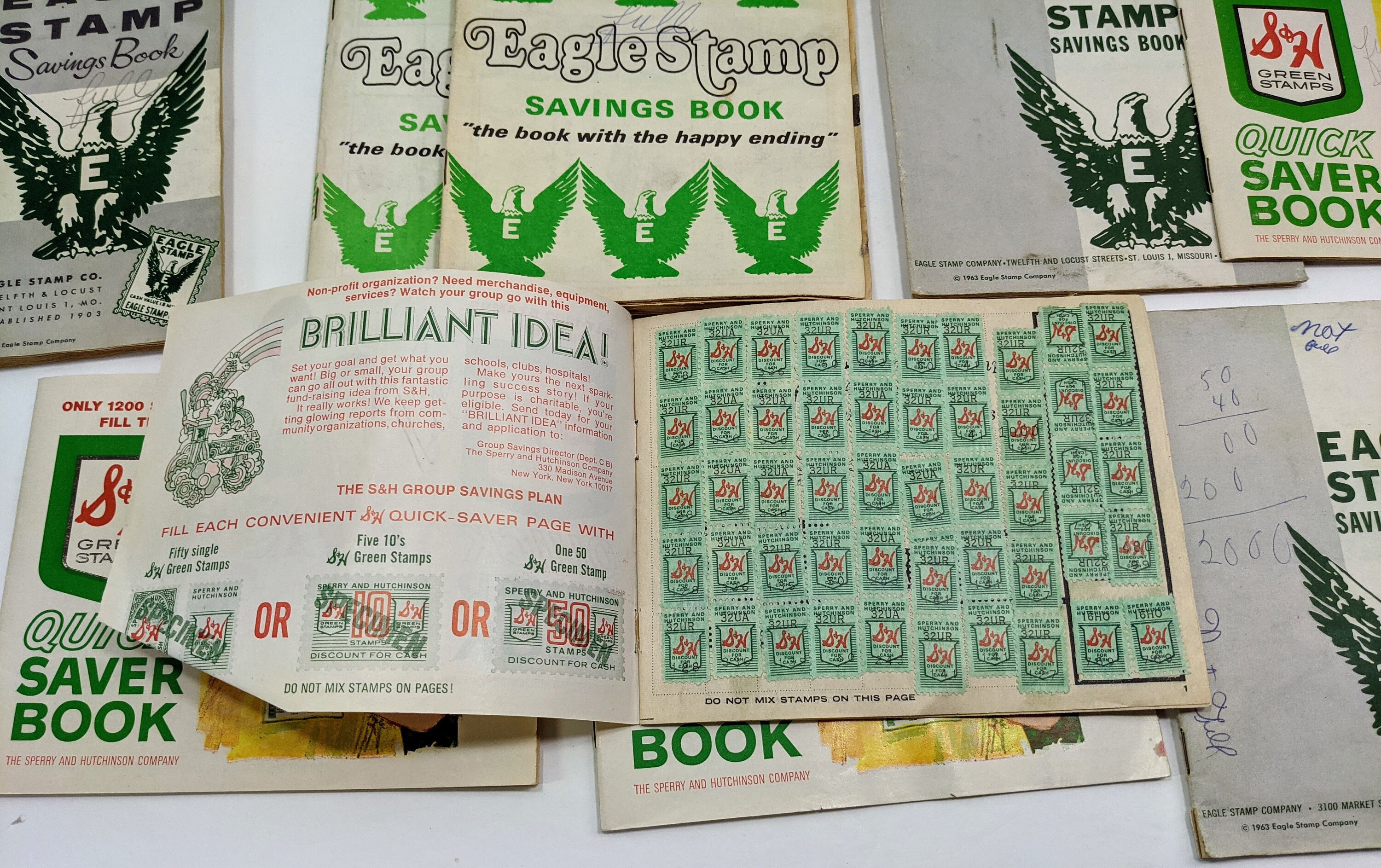 Green stamp books 14 Full Eagle Stamps Gift House S & H Etsy