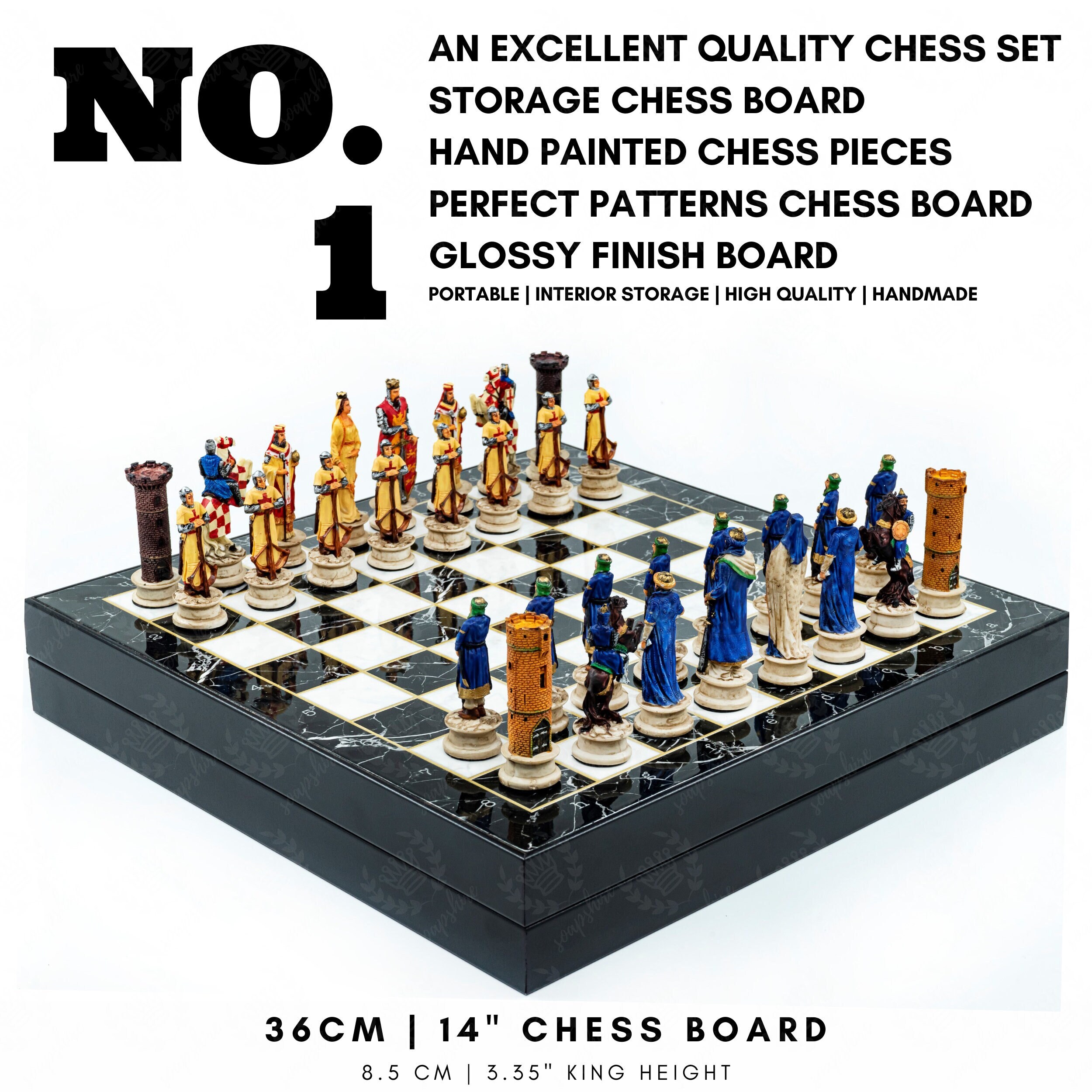 Toy Time Chess Board Walnut Book Style with Staunton Chessmen - Foldable,  Magnetic Closure, Solid Wood - Strategy Game for All Ages in the Board  Games department at