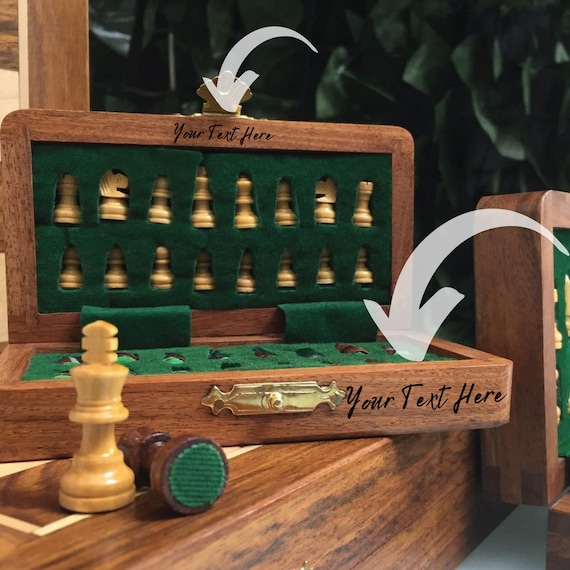 Solid Hardwood Chess Board Chess Pieces & Box 