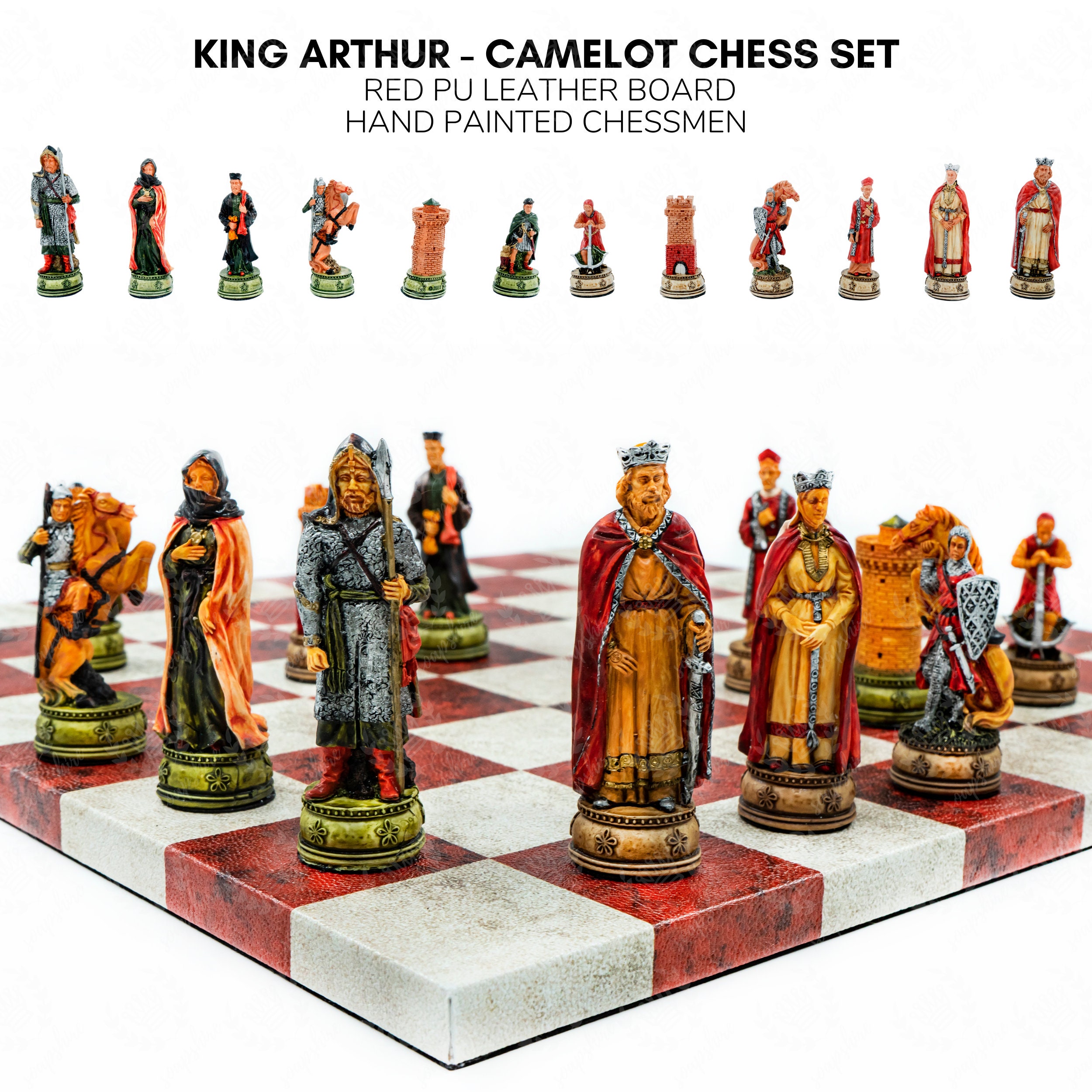 King Arthur Chess Set 36-41 Cm / 14-16 Historical Ancient 