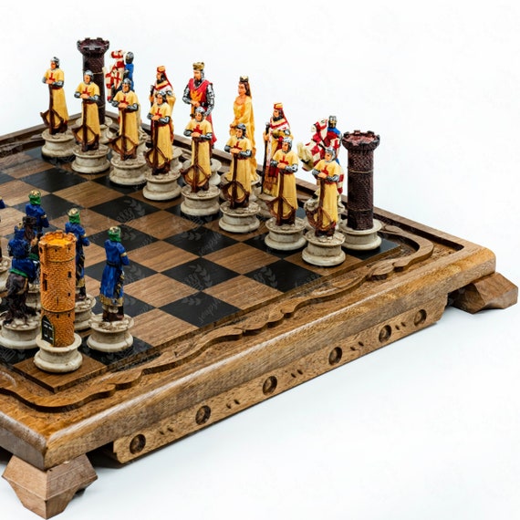 King Arthur Chess Set 36-41 Cm / 14-16 Historical Ancient 