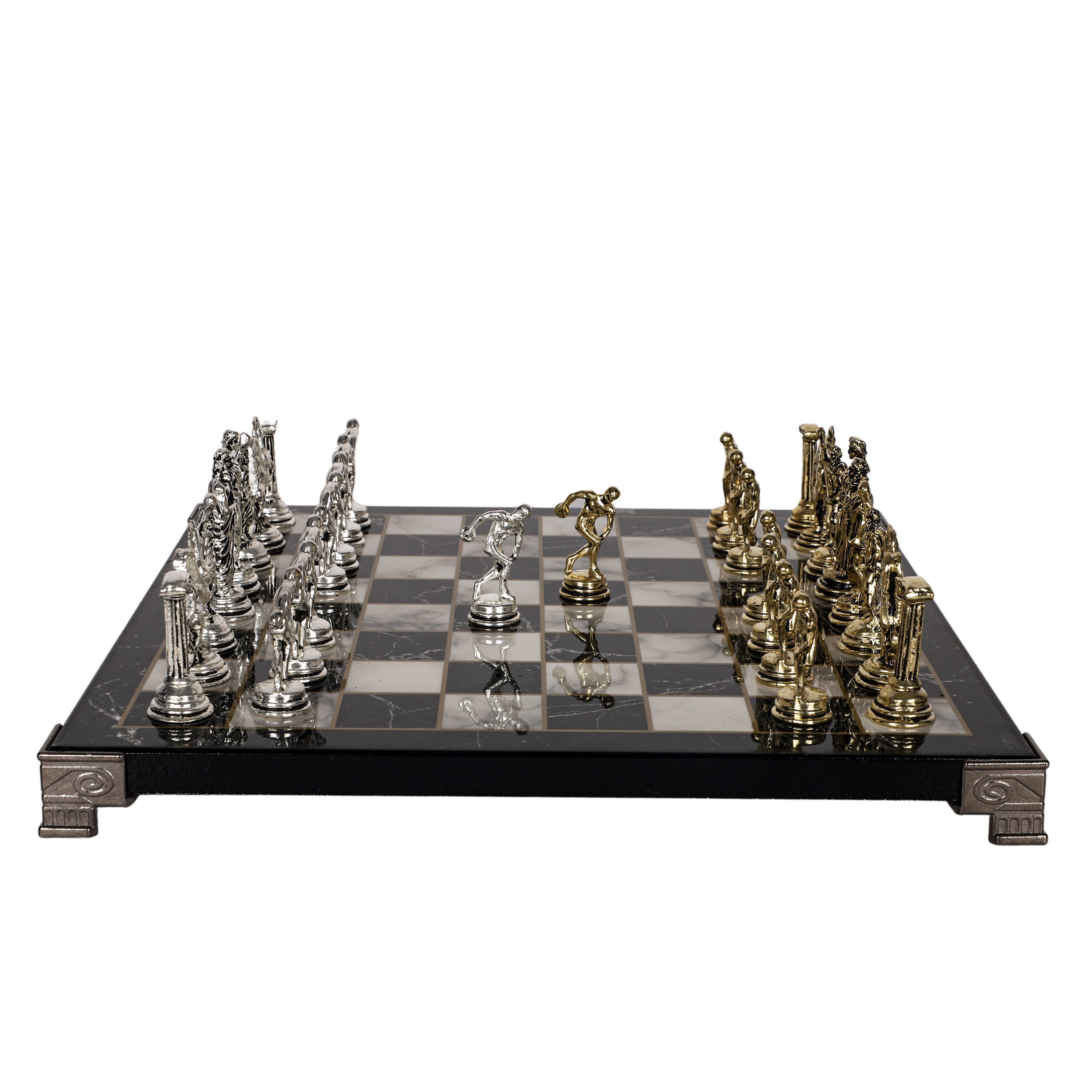 Chess Set Board Games Gift Luxury Premium Ancient Greek Themed Chrome Metal  Gold Silver Pegasus Figure Marble Home Decoration - AliExpress