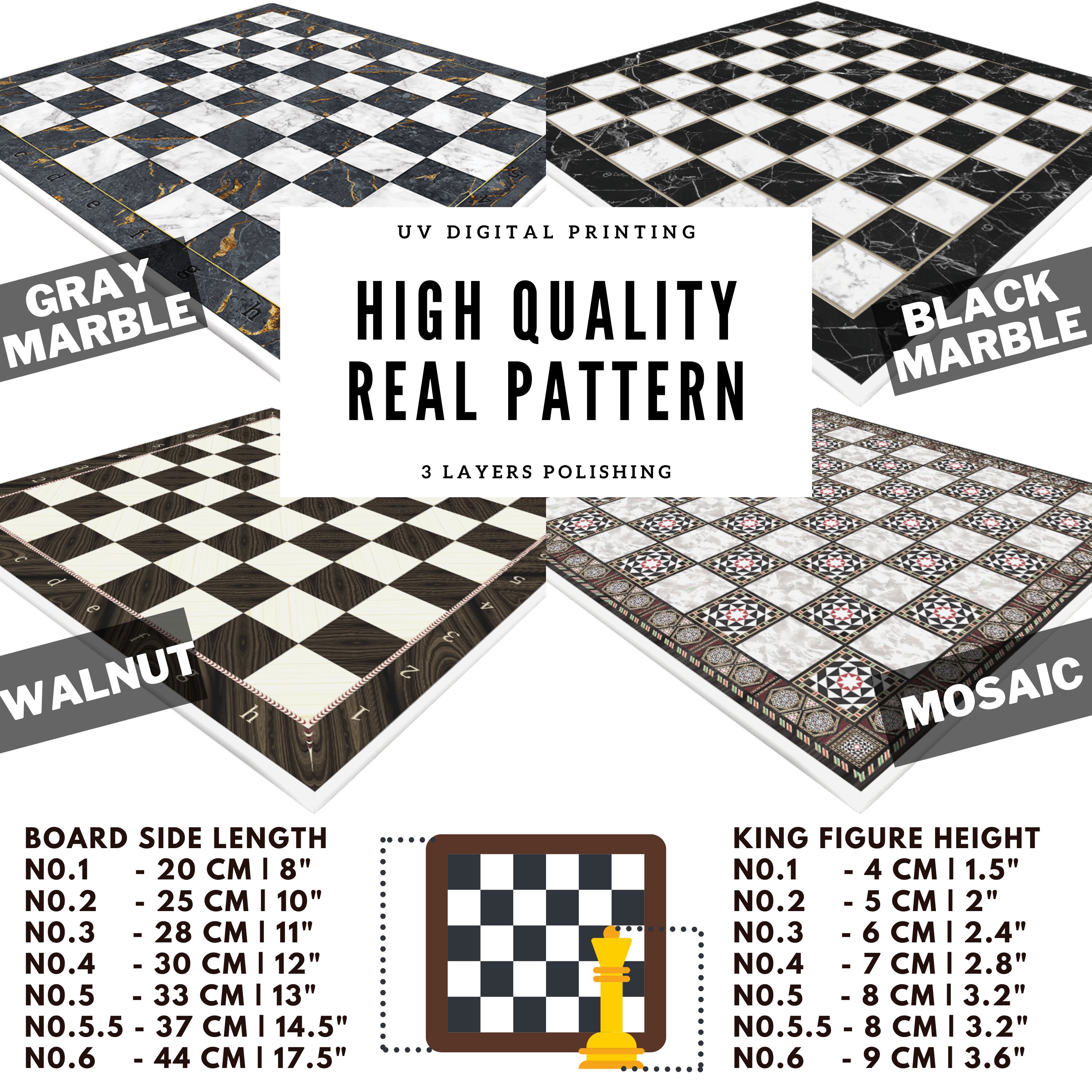 Premium Marble Walnut Chess Board And Metal Chess Figures 8 Etsy Schweiz