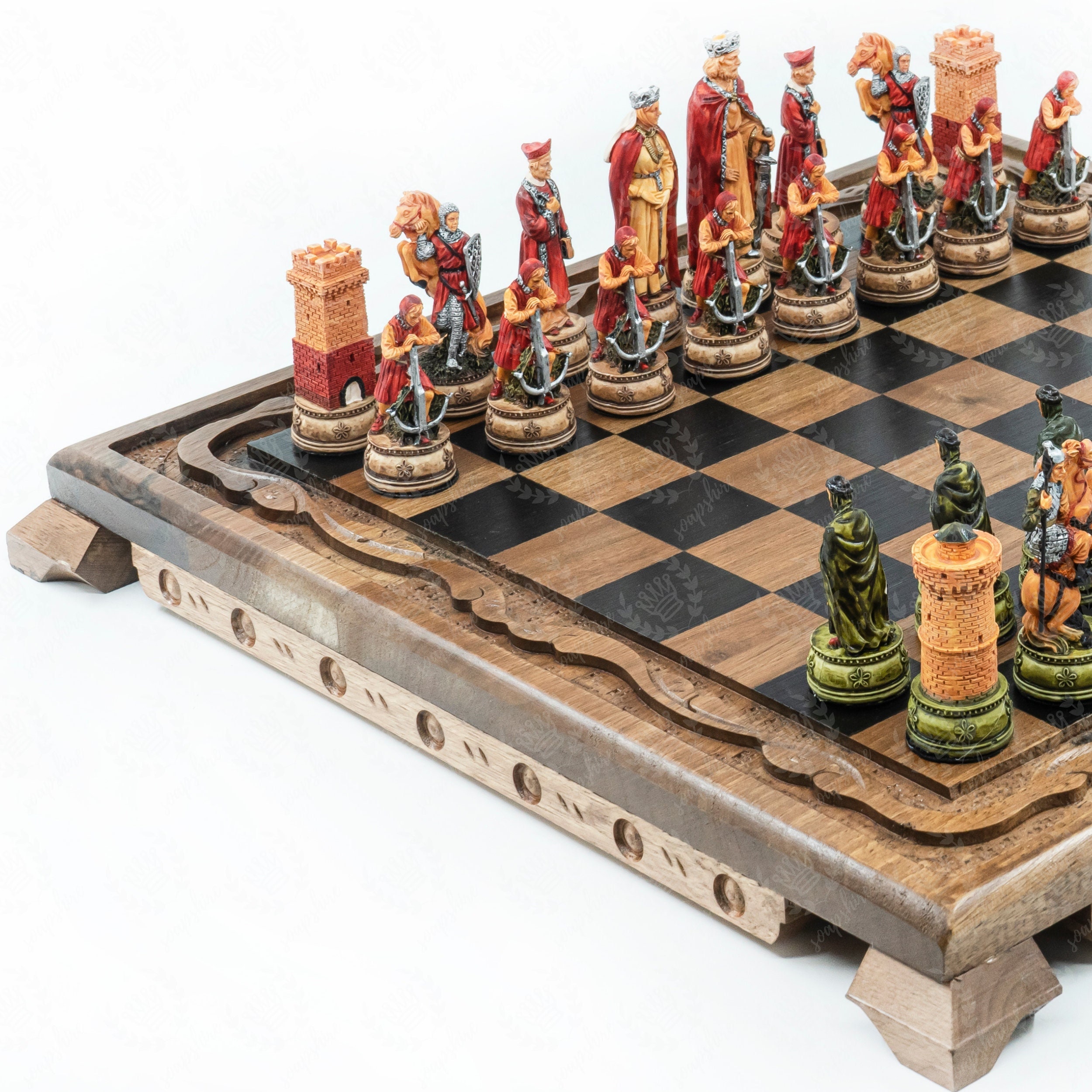 King Arthur Chess Set 36-41 Cm / 14-16 Historical Ancient 