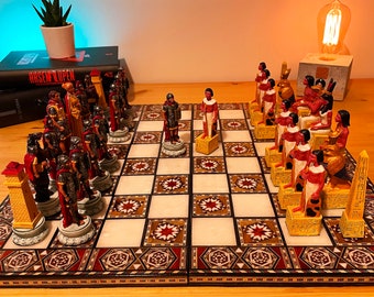 H 8-10 cm Metall Schachfiguren Set Römer vs BarbarenSchach Figuren Deko 