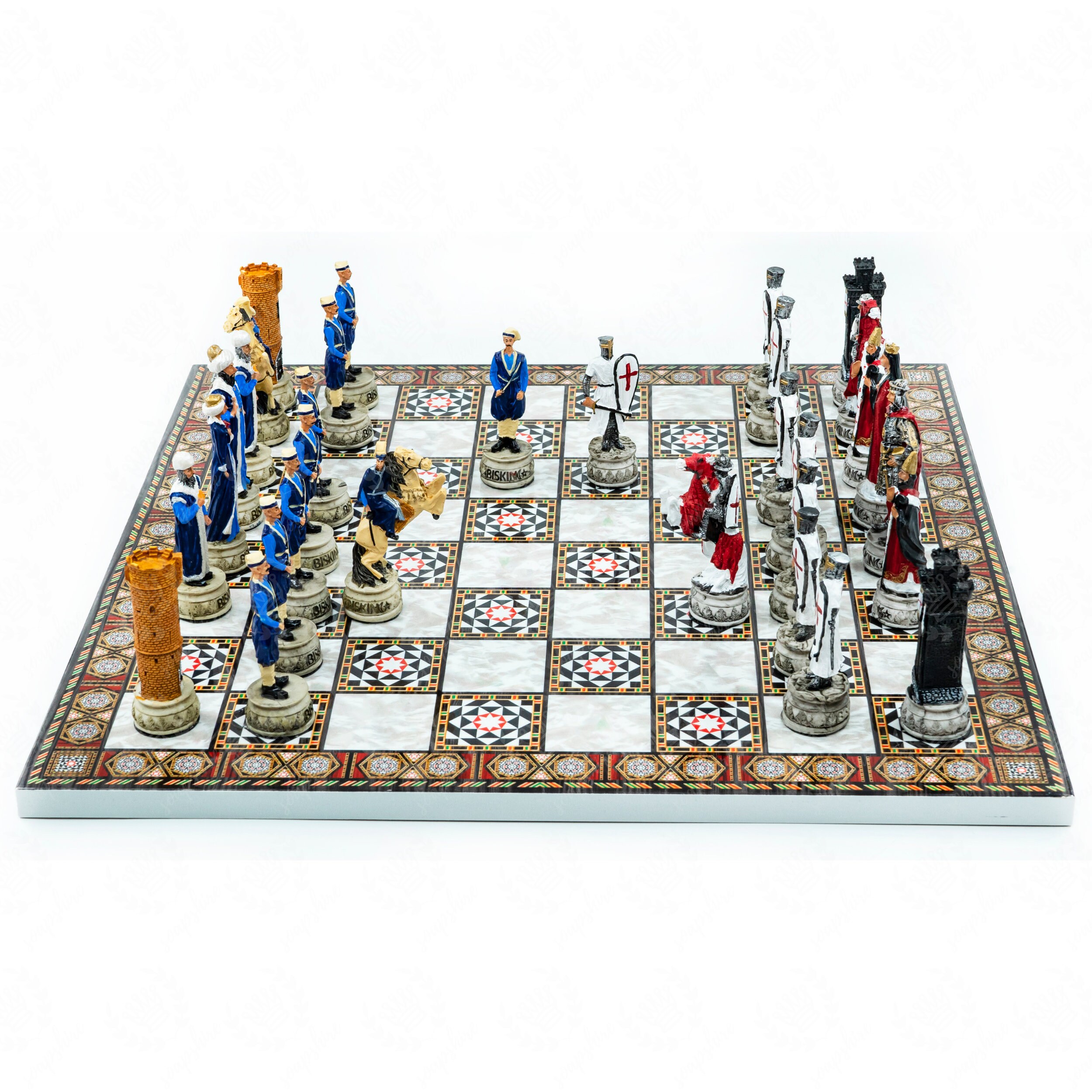 Wooden Chess Set 12/15 Inch 30/37 Cm Mosaic / Walnut / -  Norway