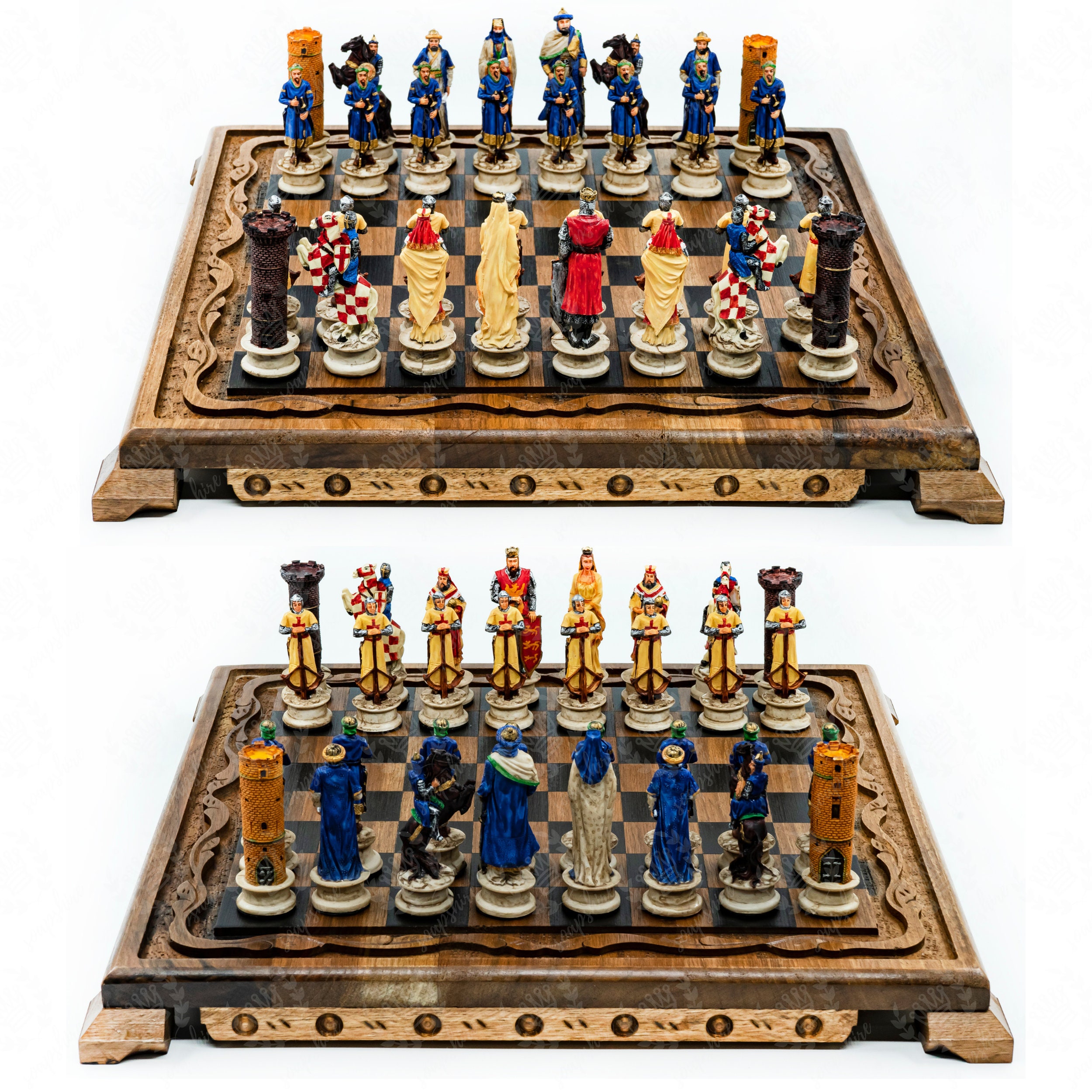 King Arthur Chess Set 36-41 Cm / 14-16 Historical Ancient 