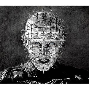 Hellraiser Pinhead art print | dark, horror, spooky, scary, creepy, Pinhead portrait, Hellraiser art, Cenobite Art, Halloween art | 8&quot; x 10&quot;