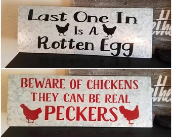 Metal Chicken Coop Signs Etsy