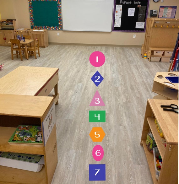 Line up Spots. Shapes Vinyl Classroom Floor Spots and Job - Etsy