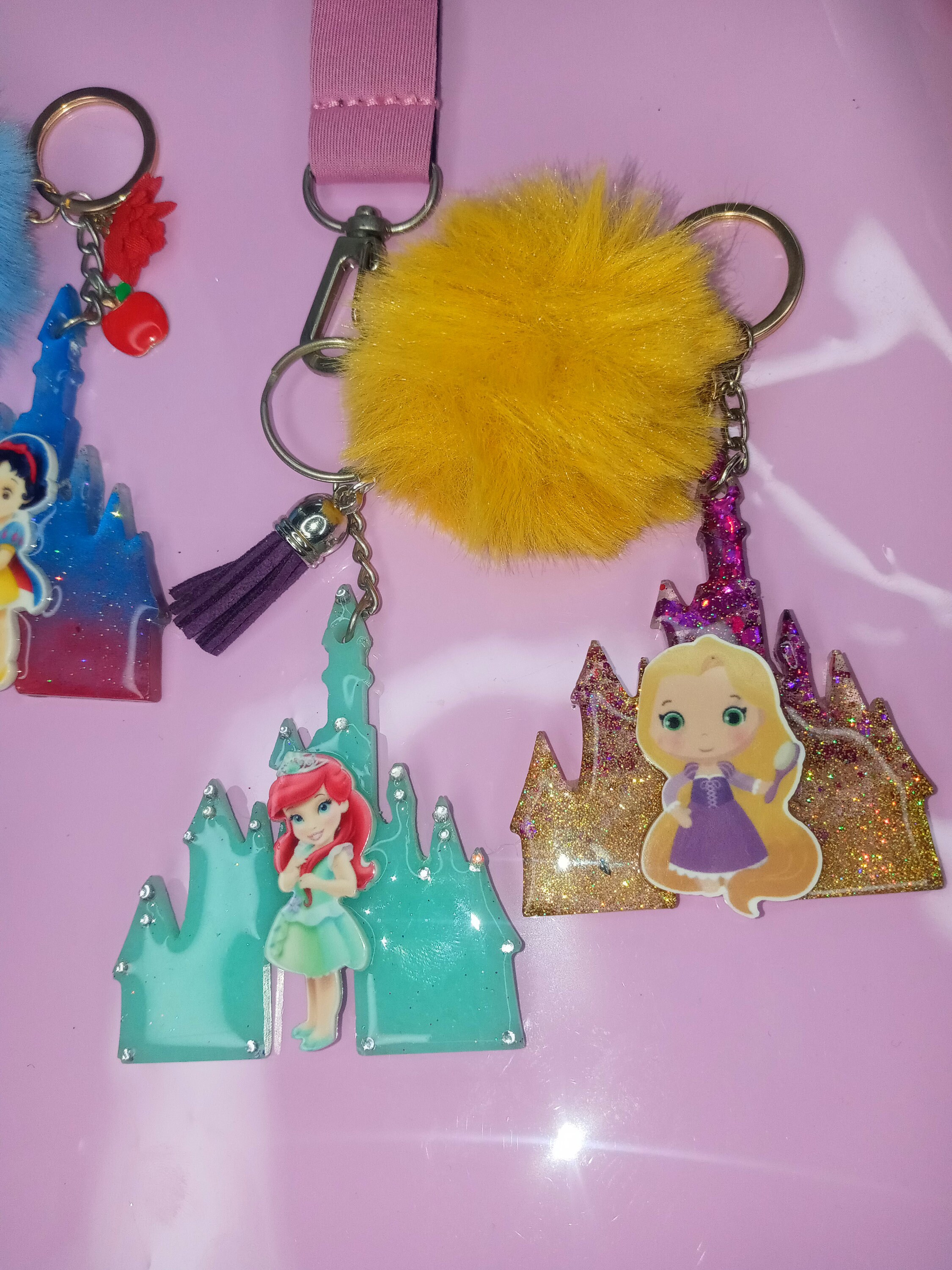 Castle Disney Inspired Princess Castle Glitter Mica Keychains Etsy