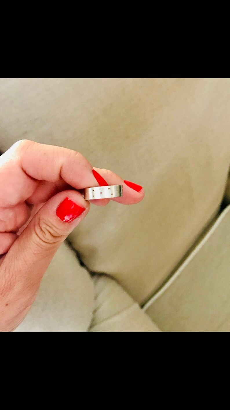 Geometric ring Everyday jewelry Perforated Cuff silver ring Perfe Adjustable ring jewelry Sterling silver band tube ring Gift for her