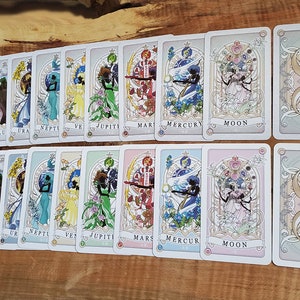 Sailor Senshi inspired Complete 9 Tarot Bookmark Cards (Planet Arcana)