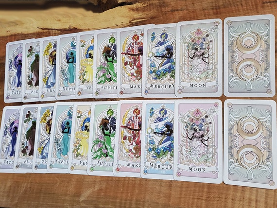 Sailor Moon Inspired Complete 9 Tarot Bookmark Cards planet - Etsy