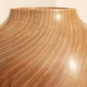 wood turned, hollow form, hand made vase.