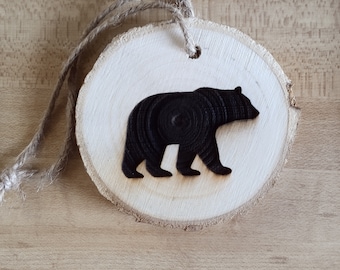 Rustic Bear wood ornament, bears, ornaments