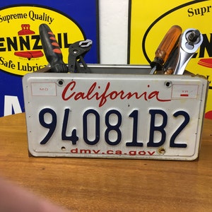 License plate, California state, decorative storage box