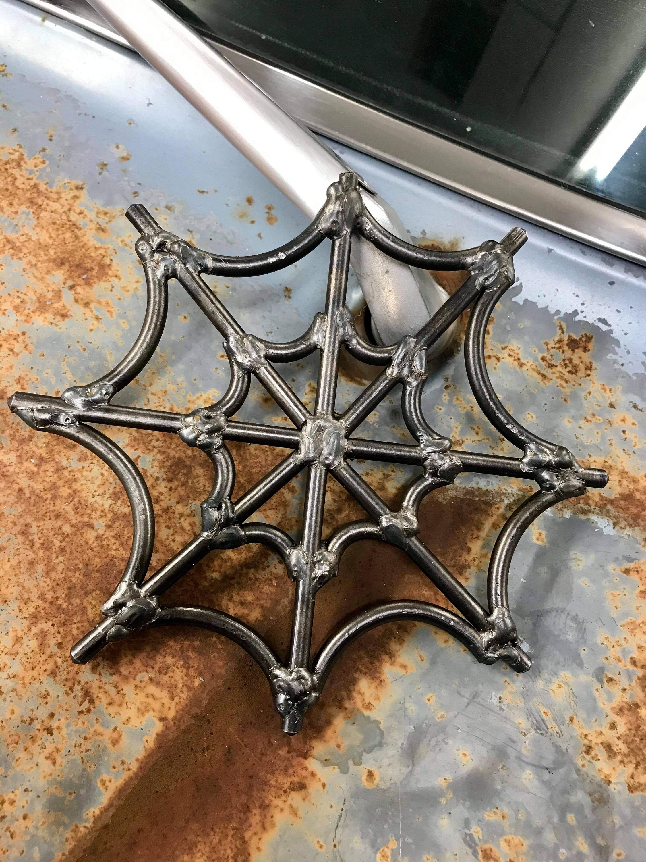 Metal Welded Spiderweb, Metal Art, Weld Art - Etsy
