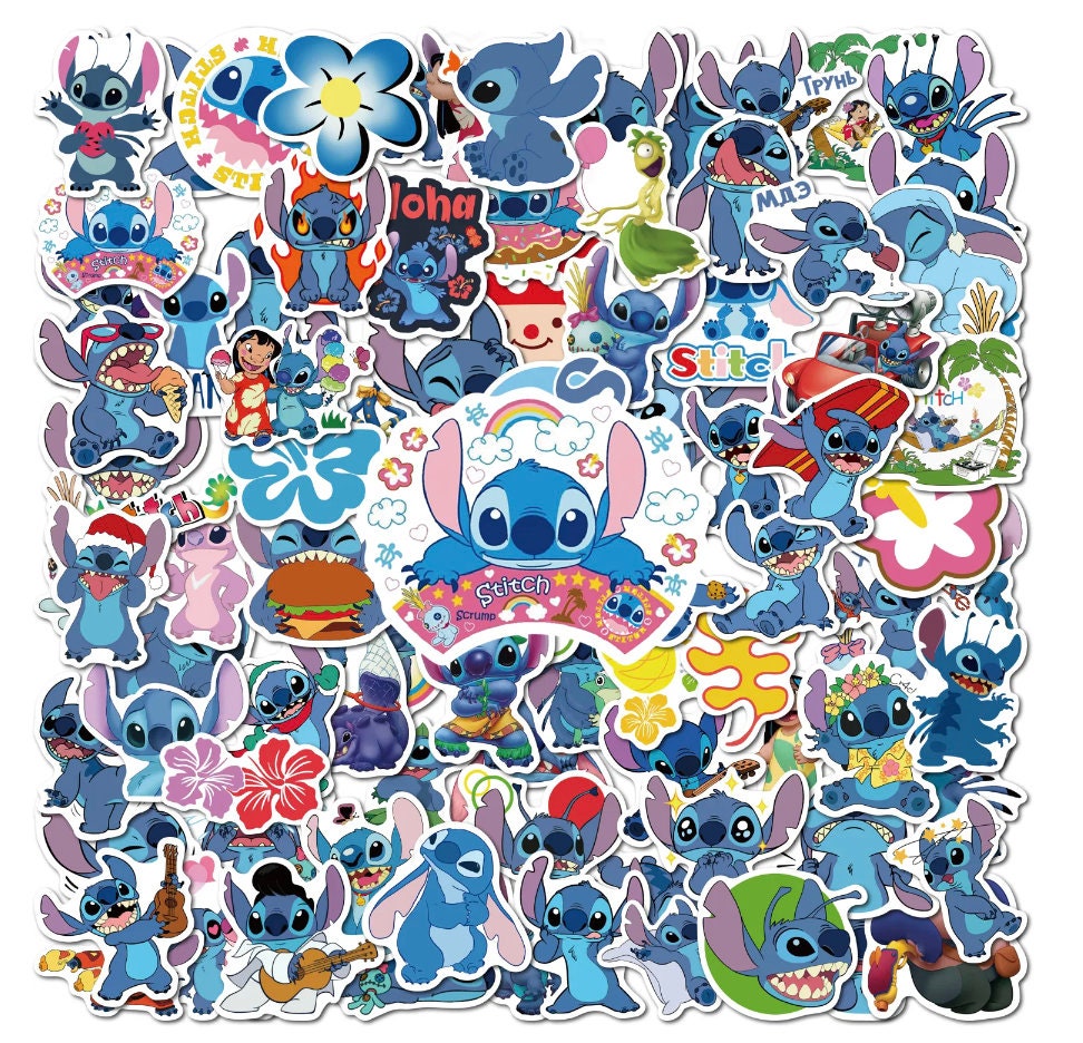 Inspired Stitch Disney Themed Pack of 8 Stickers, Lilo & Stitch Themed  Sticker Pack, Adorable/funny Stitch Inspired Sticker Pack Great Gift 