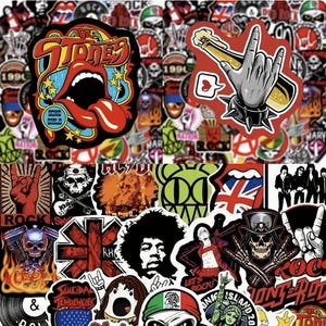 Rock & Roll Graffiti Stickers: Vintage Music Decals for Laptop, Phone, and Instruments #81