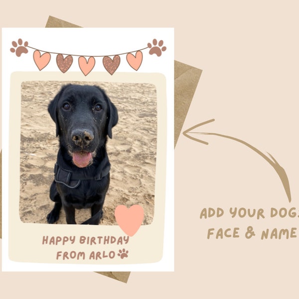 Personalised Birthday Card From Your Pet, Card From The Dog Or Cat (add your own image)