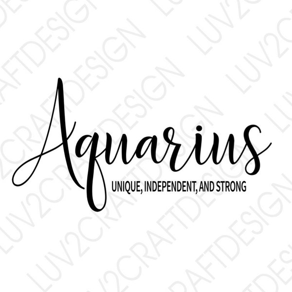 zodiac - Aquarius  - SVG/PNG/JPG/Dxf -  This is a digital download - Instant Download - Print or cut