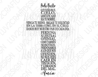 Download Padre Nuestro Our Father Lord's Prayer Spanish SVG | Etsy