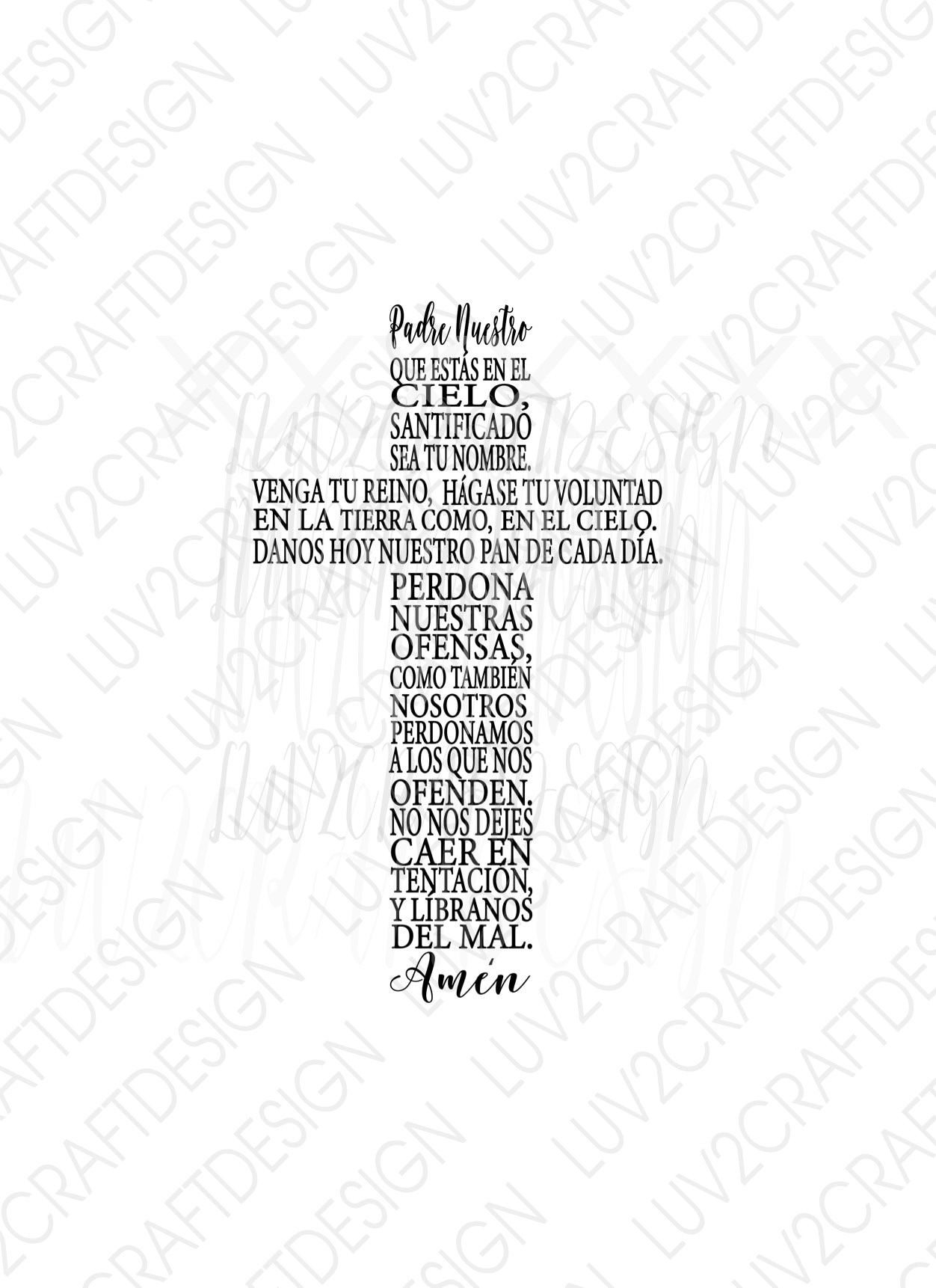 SPANISH Svg/png/jpg cross the Lords Prayer/padre Nuestro - Etsy