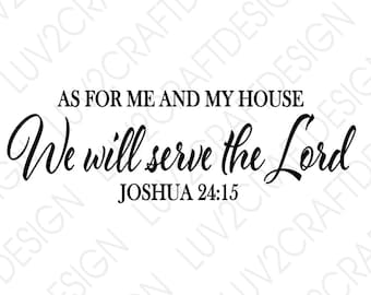 Instant SVG/DXF/PNG as for Me and My House We Will Serve the Lord Svg ...
