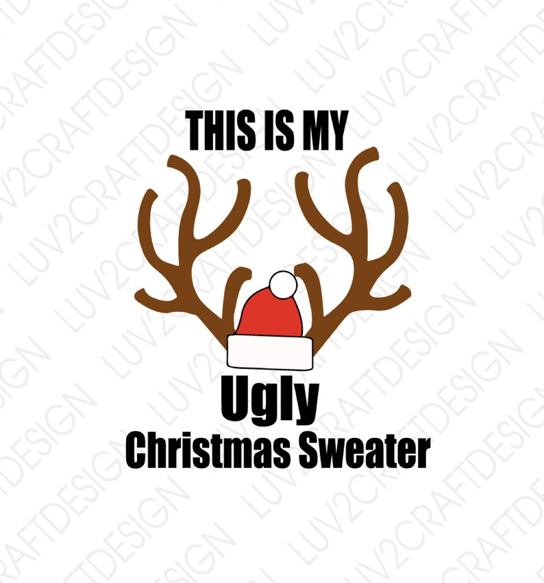 SVG/PNG/JPG Ugly Christmas Sweater Image With Antlers and - Etsy