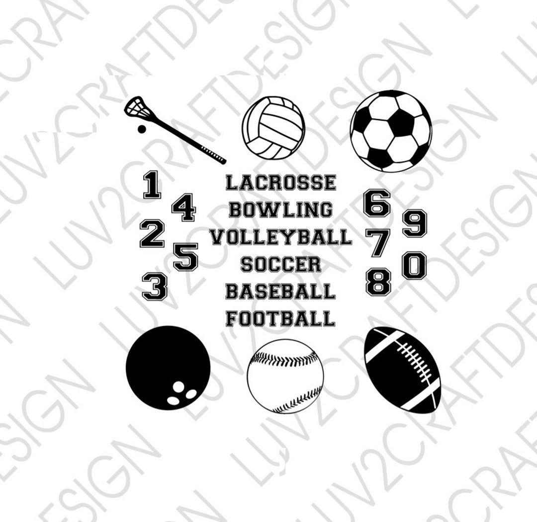 All About Sports SVG/PNG/JPG Lacrosse Svg, Bowling Svg, Volleyball Svg