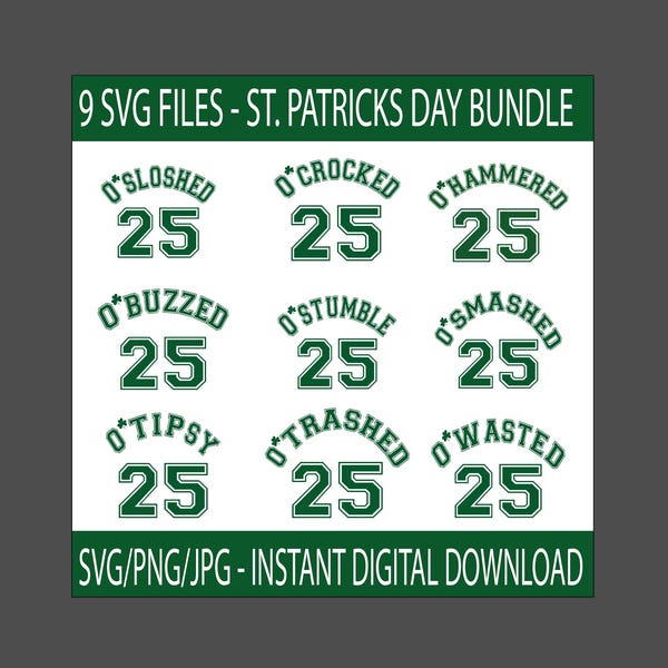 SVG/PNG/JPG / 9 Svg files /  St Patricks day Bundle /  Group shirt Bundle / Digital Download / St Paddys day shirt / St Patricks day Shirt