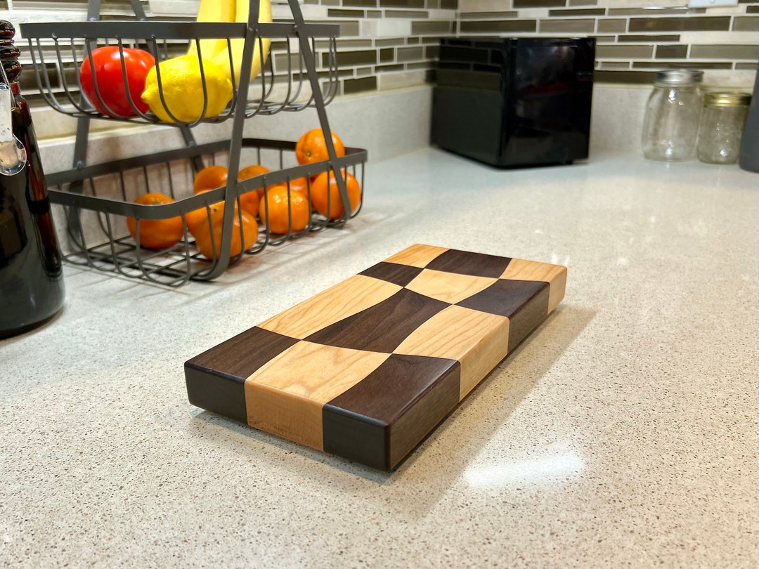 Small Handmade Wood Drunken Cutting Board, Cheese Board, Charcuterie Board for Chefs, Home