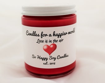 Love is in the Air Soy Candle | Romantic Candle | Happy Candle | Positive Vibes Candle | Good Energy Candle | Soy Candle | Sohappysoycandles