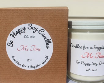 Me Time Soy Candle |Tobacco and Bay Leaf Scent | Soy Candle | Positive Vibes | Good Energy | Relaxing candle| Happy |Sohappysoycandles