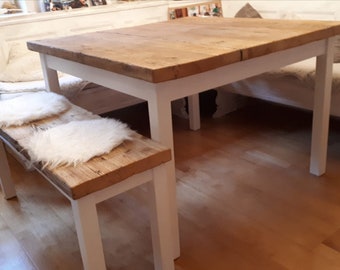 Massive Tische und Bänke aus alten Holzbohlen, gefertigt in Wunsch-Maßen!