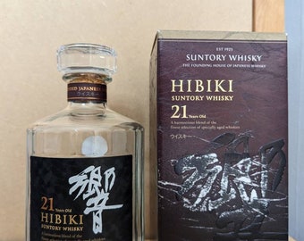 Hibiki 21 whisky bottle Suntory Japanese Whisky no 17 no harmony decorative decanter carafe birthday present gift Empty with box excellent