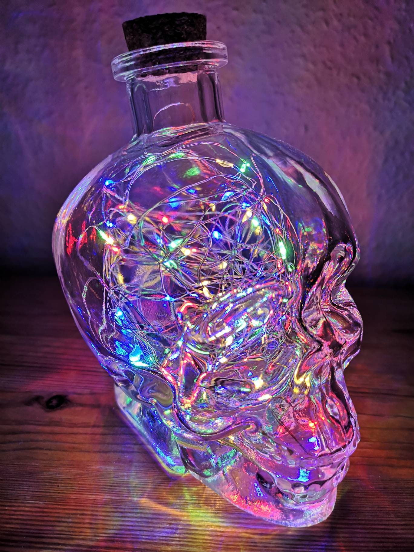 falskhed Kristus afsnit Crystal Skull Head Vodka Glass Bottle Bedside Desk Lamp Led - Etsy Canada