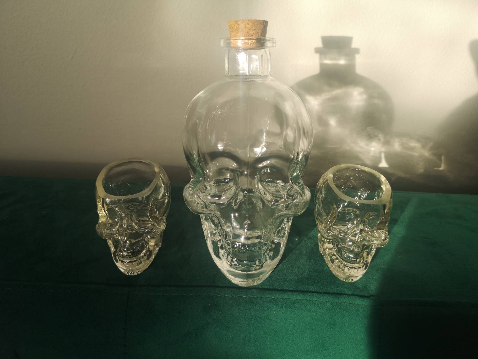Drinking Set Crystal Skull Head Bottle Skeleton Vodka Whisky Etsy UK