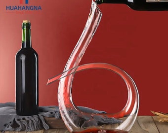 Red Wine Decanter 1.4L Carafe Crystal Glass 6 Shape Design Hand Blown Luxurious Wine Bottle Barware Fancy Great Birthday Present Gift