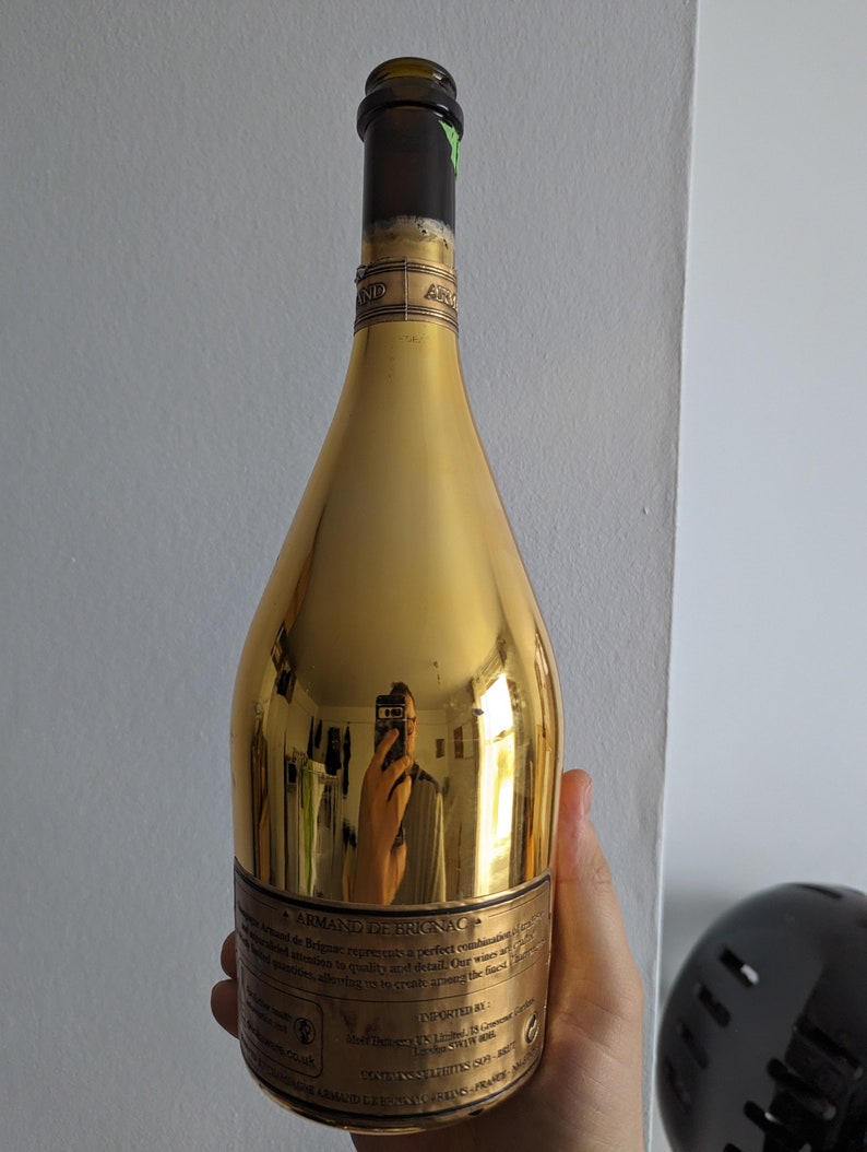 Bouteille de champagne Ace of Spade 750 ml or Armand de Brignac vide décorative image 5